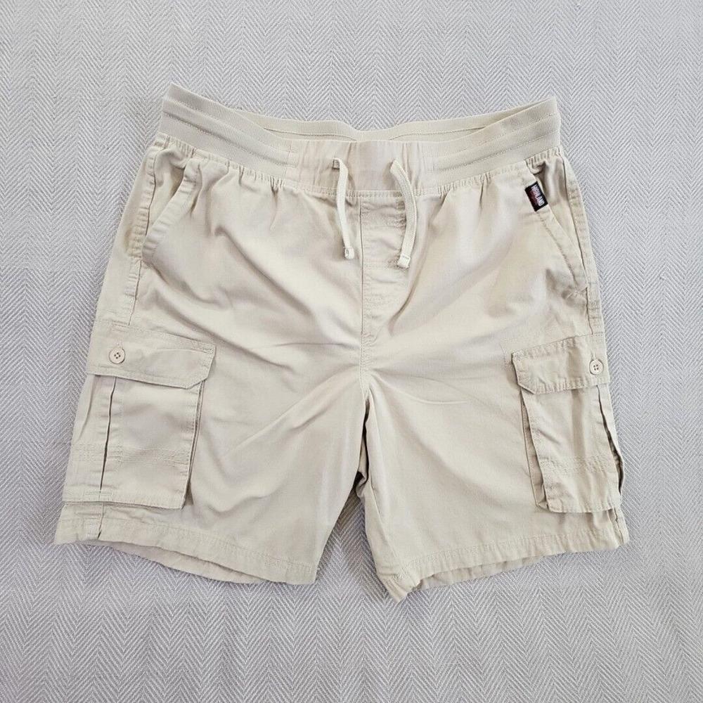 Highland Originals Men's Size XL Tan Cargo Shorts Drawstring 6 Pockets 8" Inseam